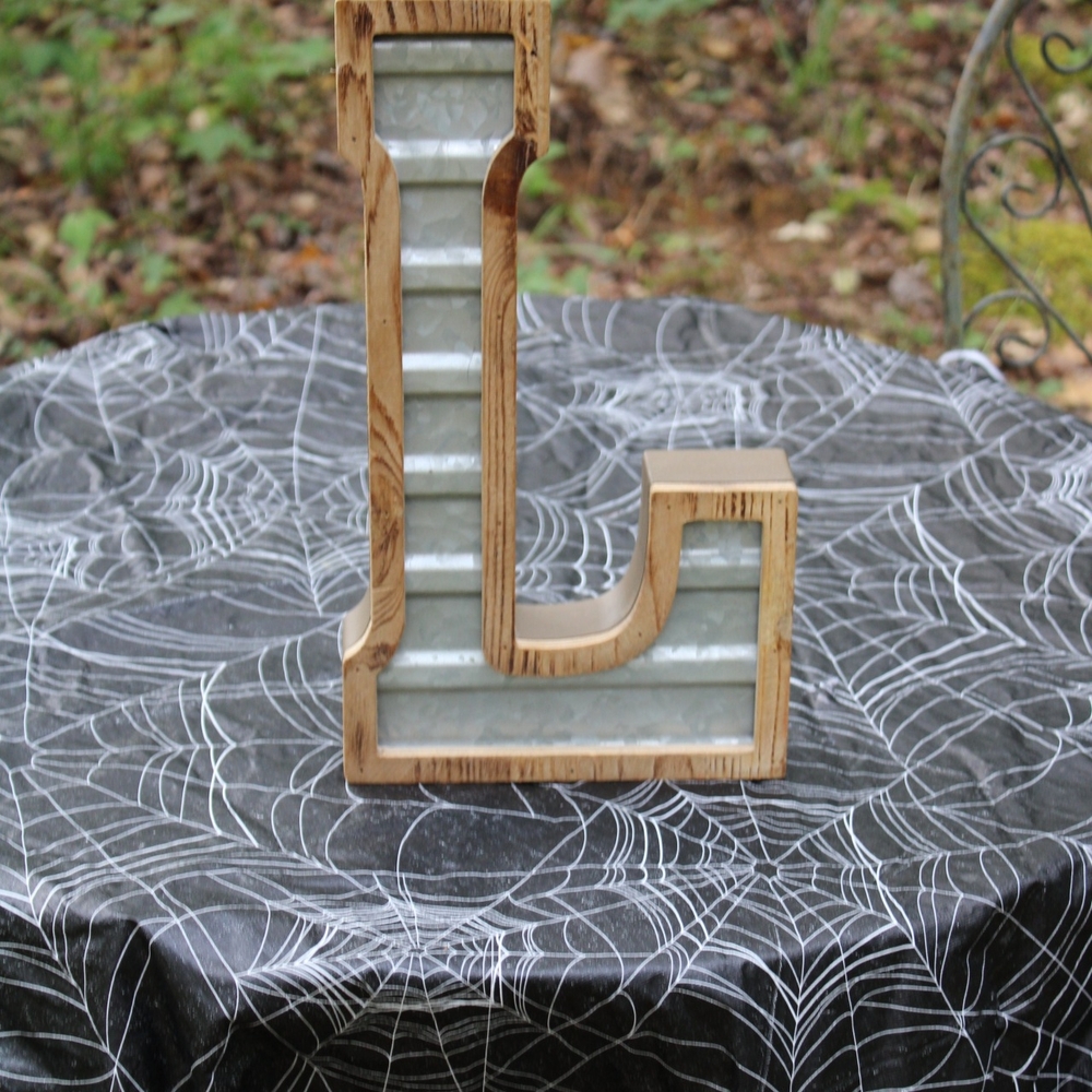 Hobby Lobby Rustic Wood and Metal Letter L Decor